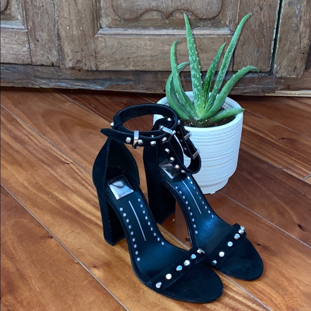 Dolce Vita black studded suede heels size 8.5